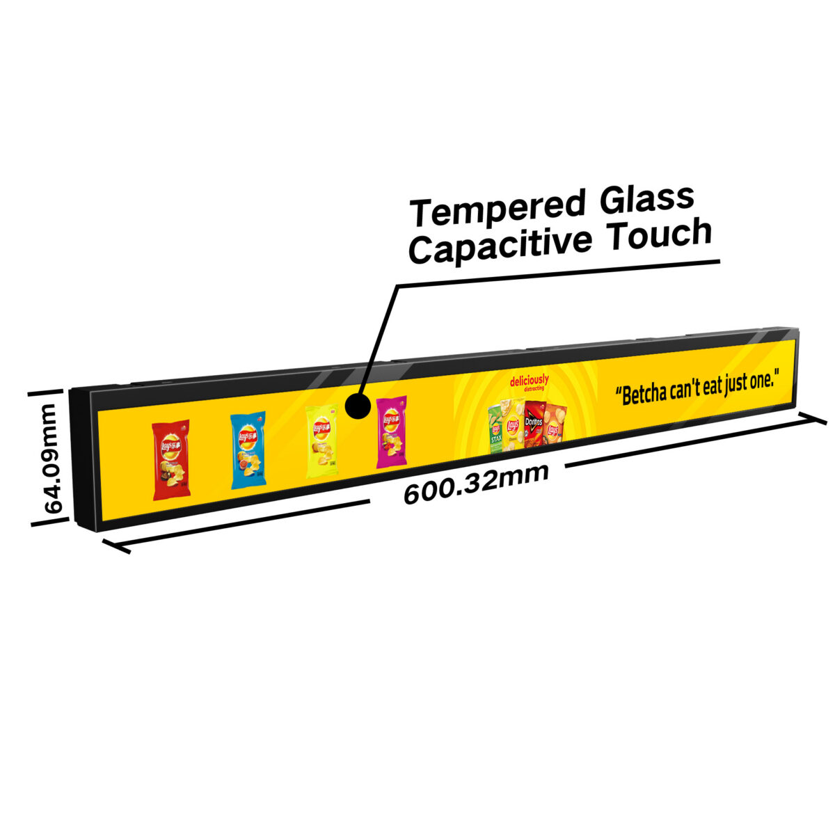 23.1inch Digital Shelf Edge LCD Display with Tempered Glass Capacitive Touch