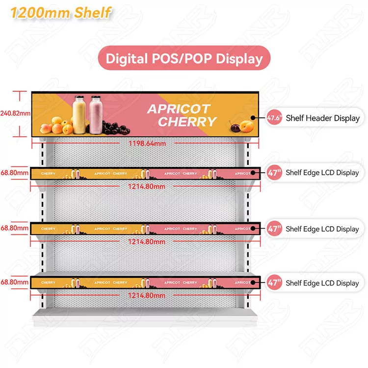1200mm wide shelf digital shelf edge solutions