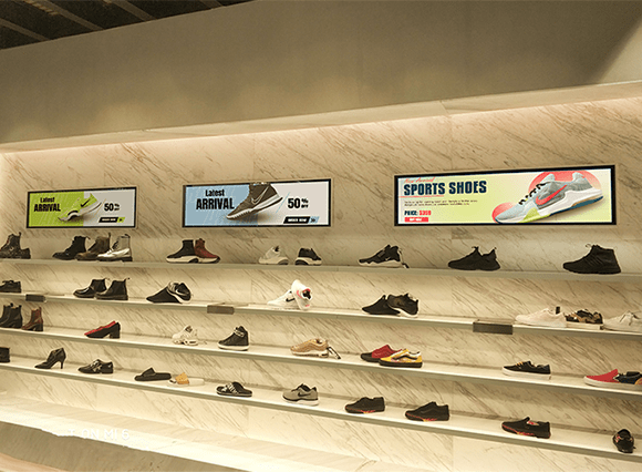 stretched bar lcd display for retail store